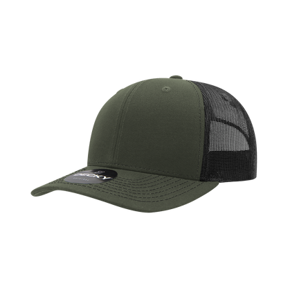 Decky-6031-6 Panel Mid Profile Structured Contra-Stitch Trucker