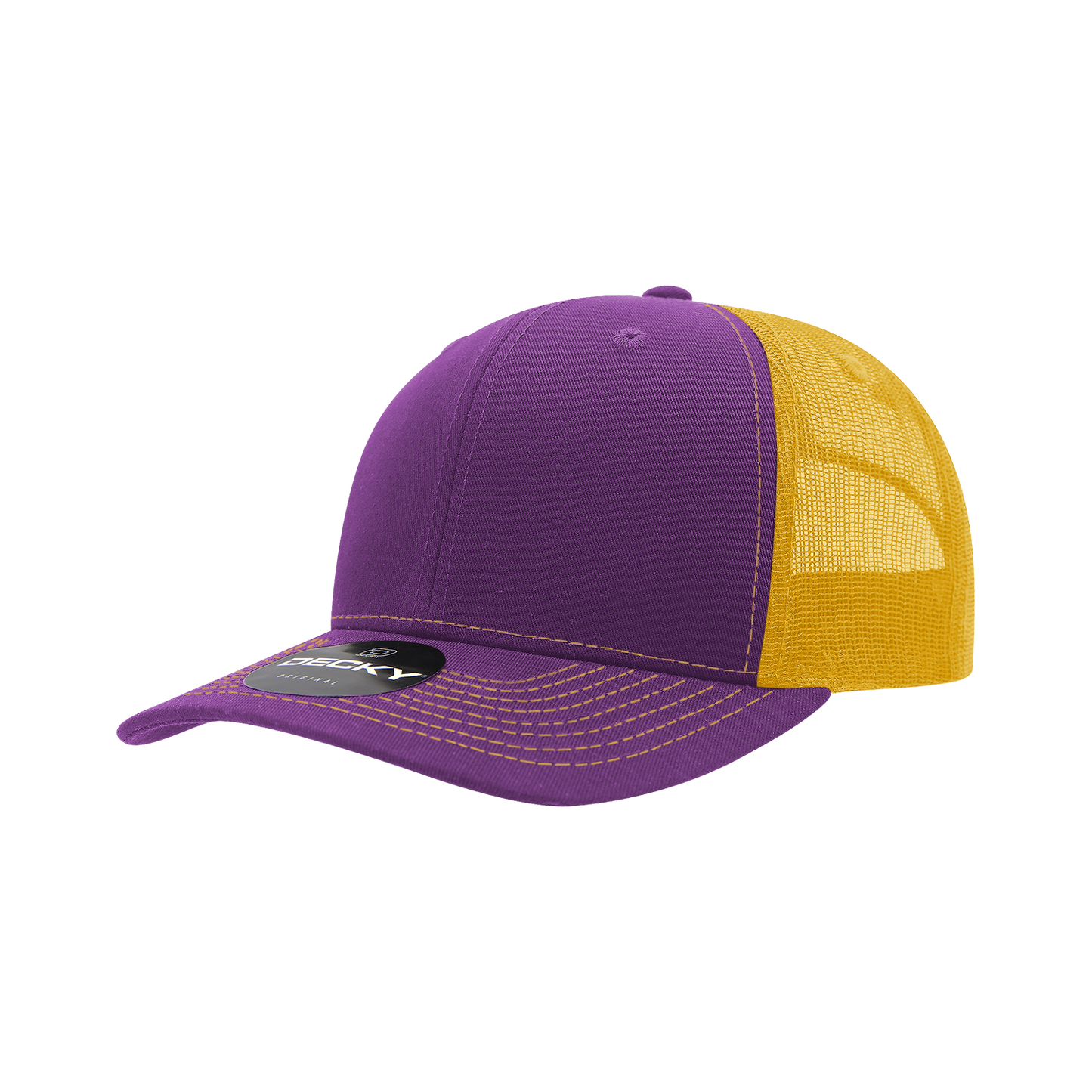 Decky-6031-6 Panel Mid Profile Structured Contra-Stitch Trucker