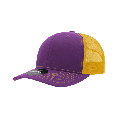 Decky-6031-6 Panel Mid Profile Structured Contra-Stitch Trucker