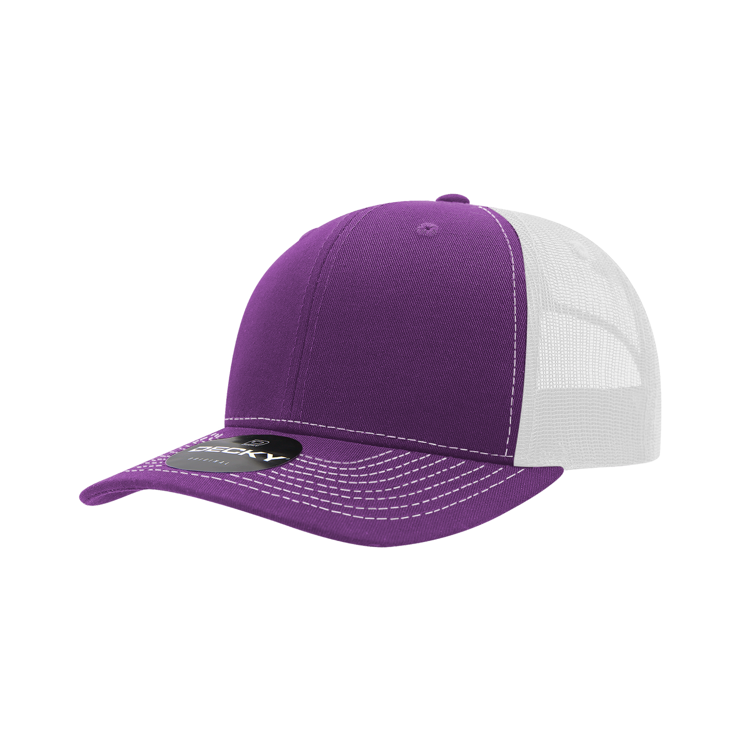 Decky-6031-6 Panel Mid Profile Structured Contra-Stitch Trucker