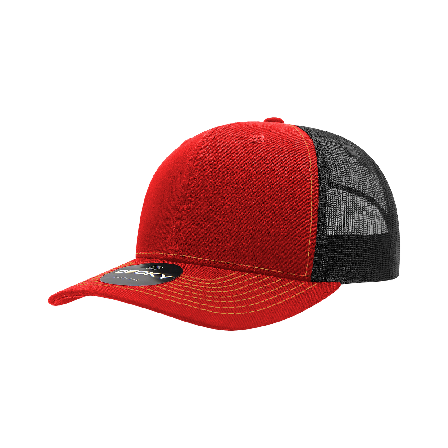 Decky-6031-6 Panel Mid Profile Structured Contra-Stitch Trucker