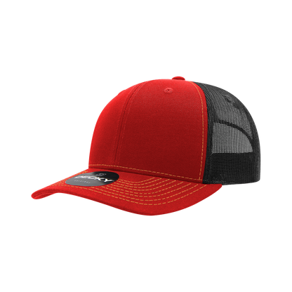 Decky-6031-6 Panel Mid Profile Structured Contra-Stitch Trucker