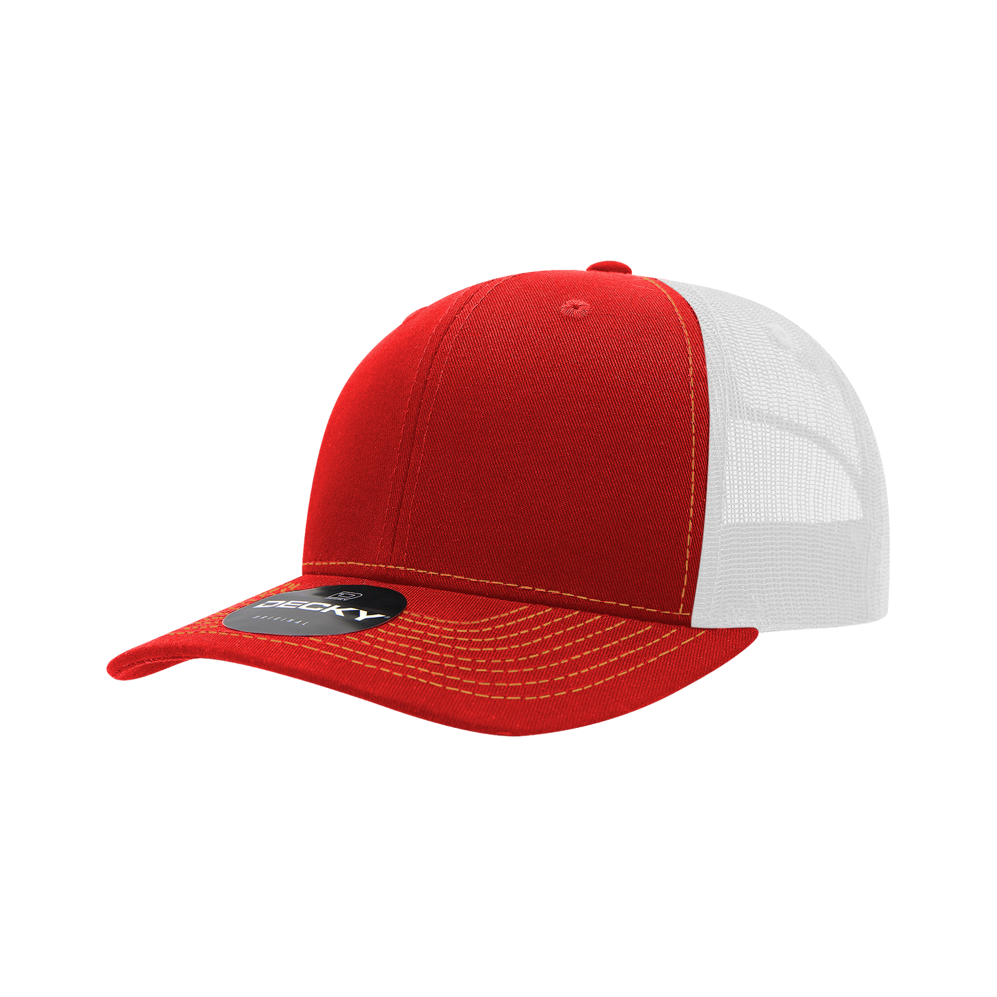 Decky-6031-6 Panel Mid Profile Structured Contra-Stitch Trucker