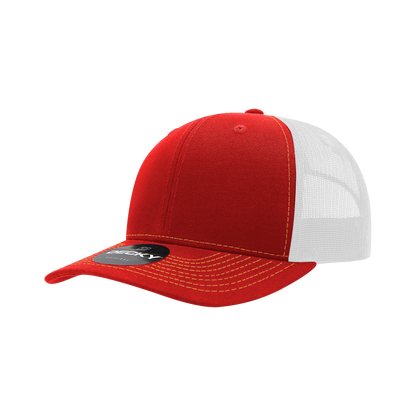 Decky-6031-6 Panel Mid Profile Structured Contra-Stitch Trucker