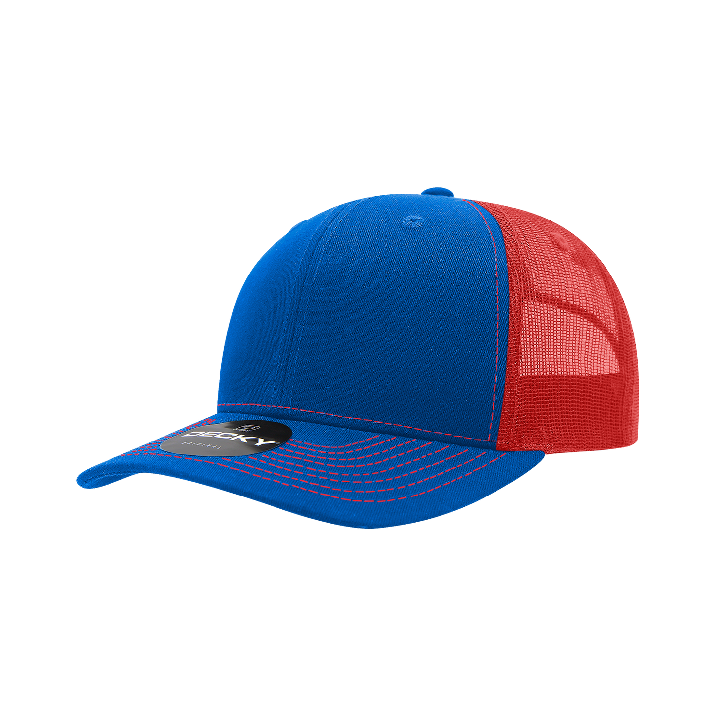 Decky-6031-6 Panel Mid Profile Structured Contra-Stitch Trucker