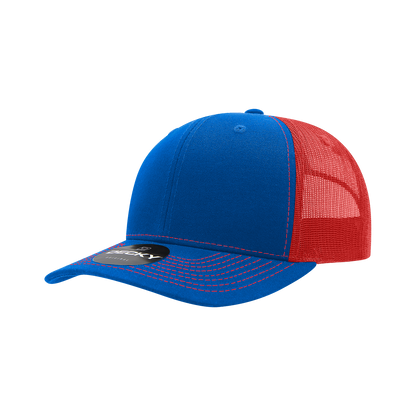 Decky-6031-6 Panel Mid Profile Structured Contra-Stitch Trucker