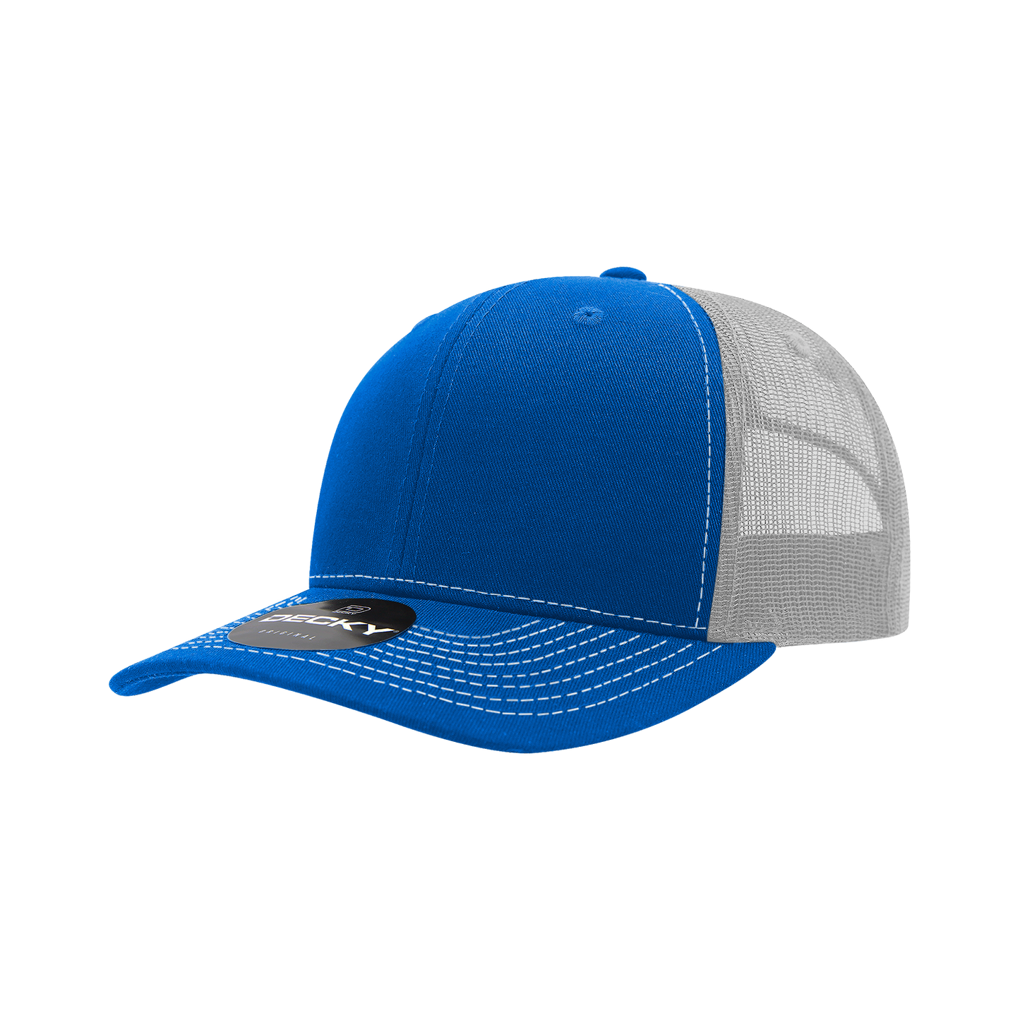 Decky-6031-6 Panel Mid Profile Structured Contra-Stitch Trucker