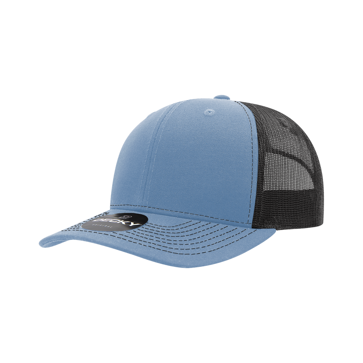 Decky-6031-6 Panel Mid Profile Structured Contra-Stitch Trucker