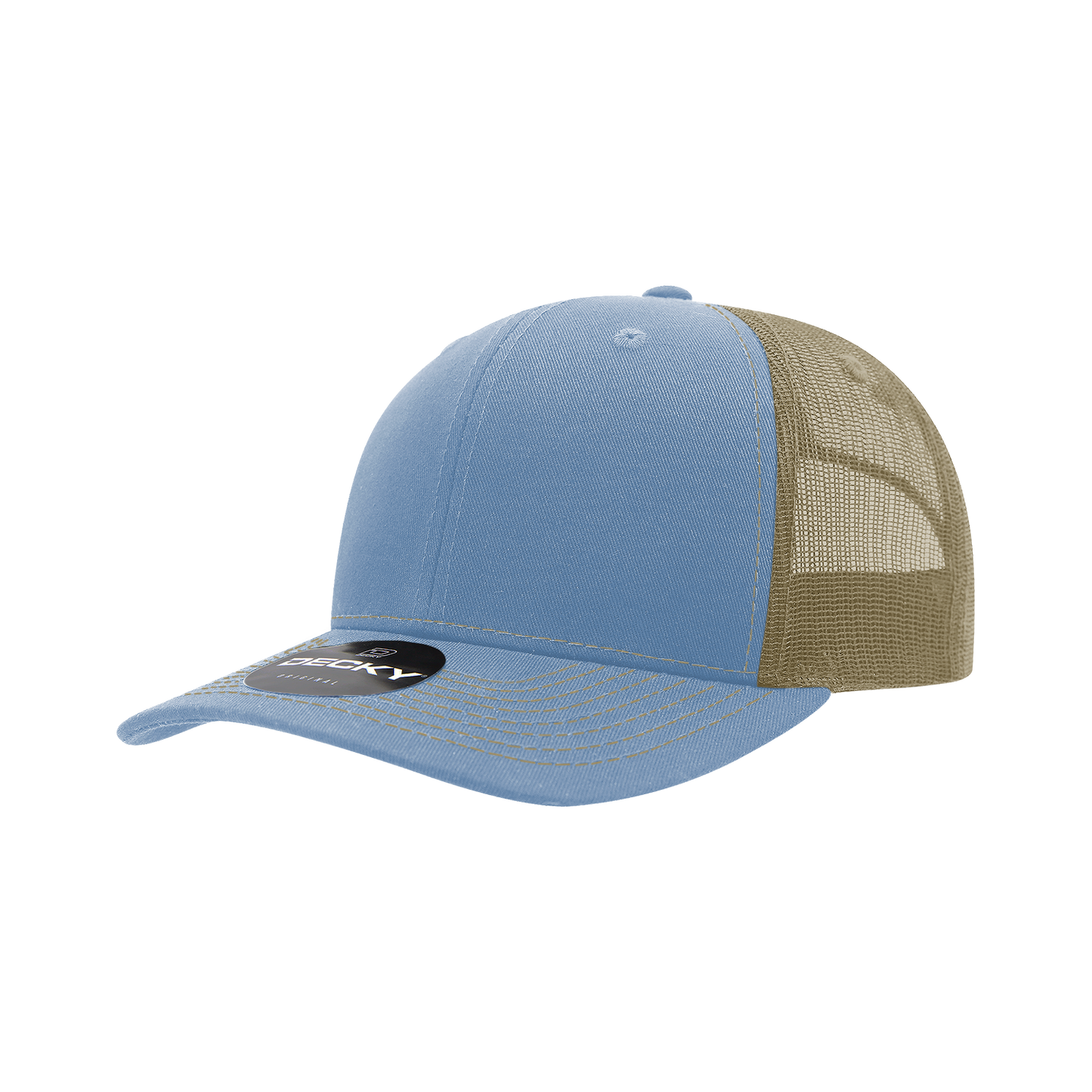 Decky-6031-6 Panel Mid Profile Structured Contra-Stitch Trucker