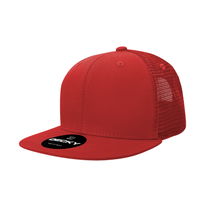Decky-6033-6 Panel High Profile Structured Cotton Blend Trucker