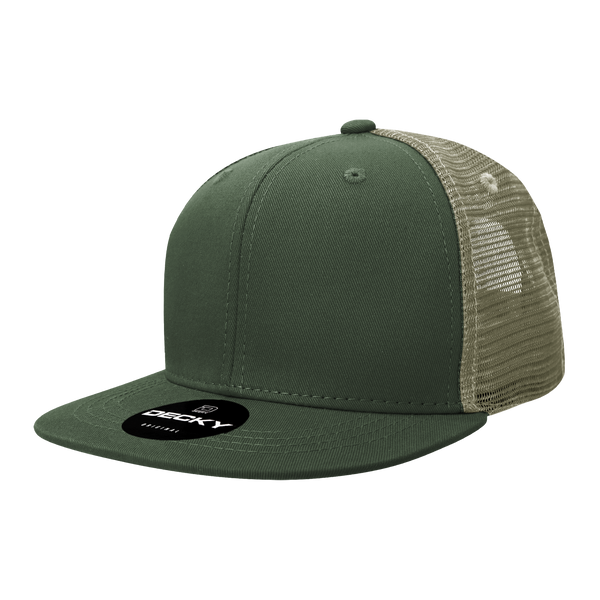 Decky-6033-6 Panel High Profile Structured Cotton Blend Trucker - OLVKHA