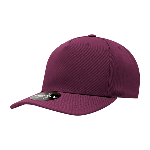 Decky-6038-5 Panel Mid Profile Structured Polyester Cap - Maroon