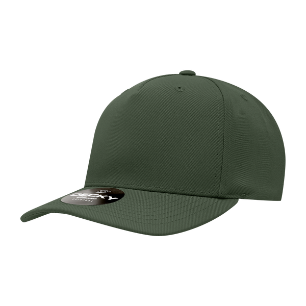 Decky-6038-5 Panel Mid Profile Structured Polyester Cap - Olive