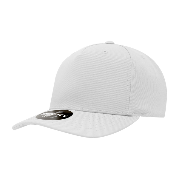 Decky-6038-5 Panel Mid Profile Structured Polyester Cap - WHITE