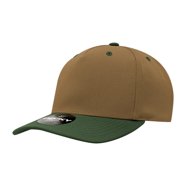 Decky-6038-5 Panel Mid Profile Structured Polyester Cap - Coyote/Olive