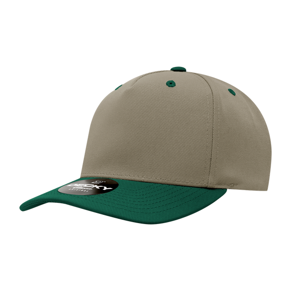 Decky-6038-5 Panel Mid Profile Structured Polyester Cap - KHA/FOR