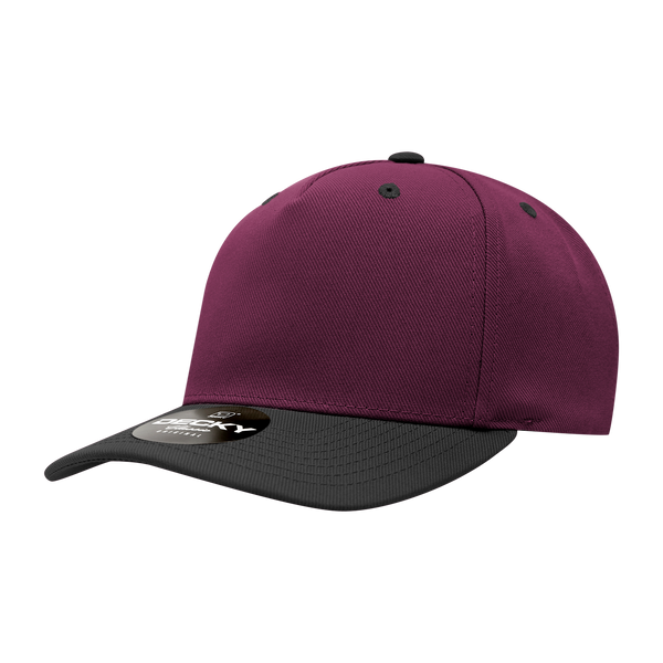 Decky-6038-5 Panel Mid Profile Structured Polyester Cap - MAR/BLK