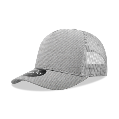Decky-6040-5 Panel Mid Profile Structured Cotton/Poly Blend Trucker w/Rope