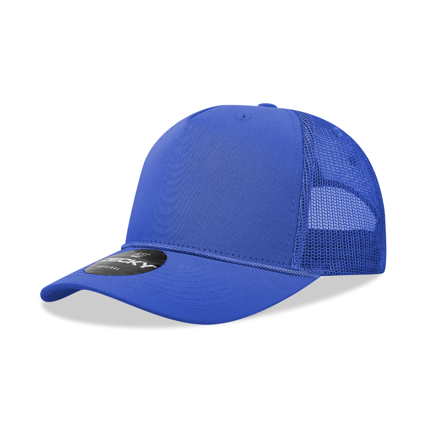 Decky-6040-5 Panel Mid Profile Structured Cotton/Poly Blend Trucker w/Rope