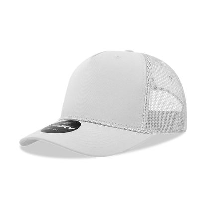 Decky-6040-5 Panel Mid Profile Structured Cotton/Poly Blend Trucker w/Rope