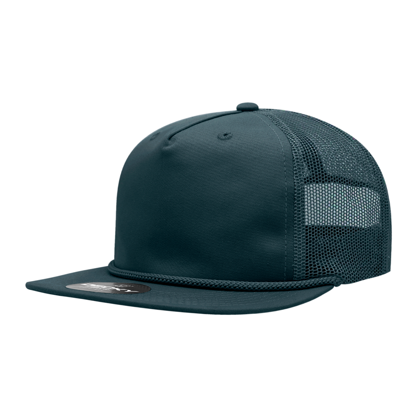 Decky-6041-5 Panel High Profile Relaxed Cotton Blend Trucker w/Rope