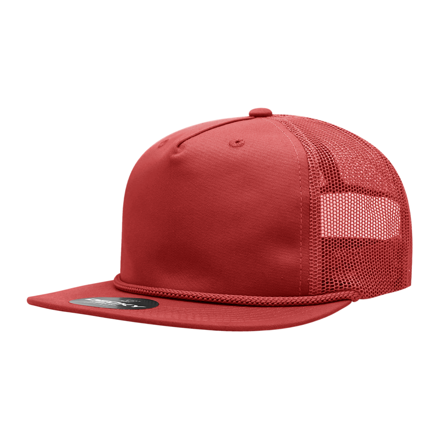Decky-6041-5 Panel High Profile Relaxed Cotton Blend Trucker w/Rope