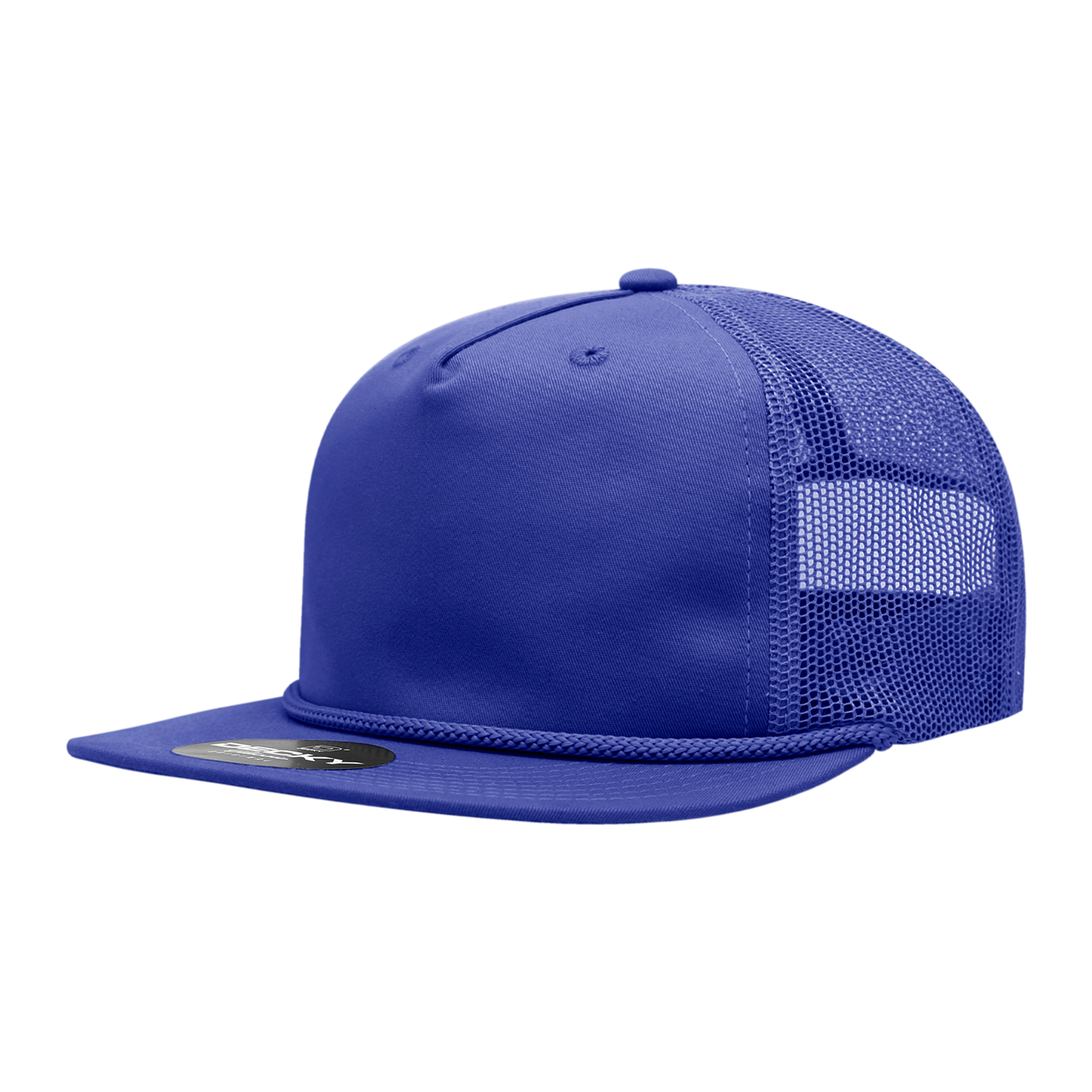 Decky-6041-5 Panel High Profile Relaxed Cotton Blend Trucker w/Rope
