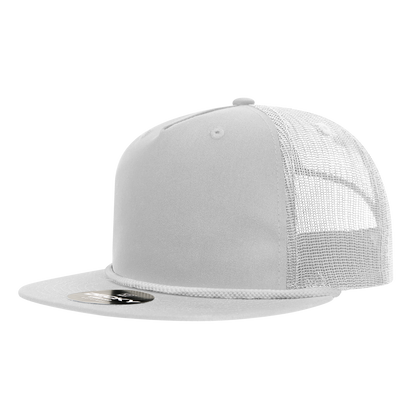 Decky-6041-5 Panel High Profile Relaxed Cotton Blend Trucker w/Rope