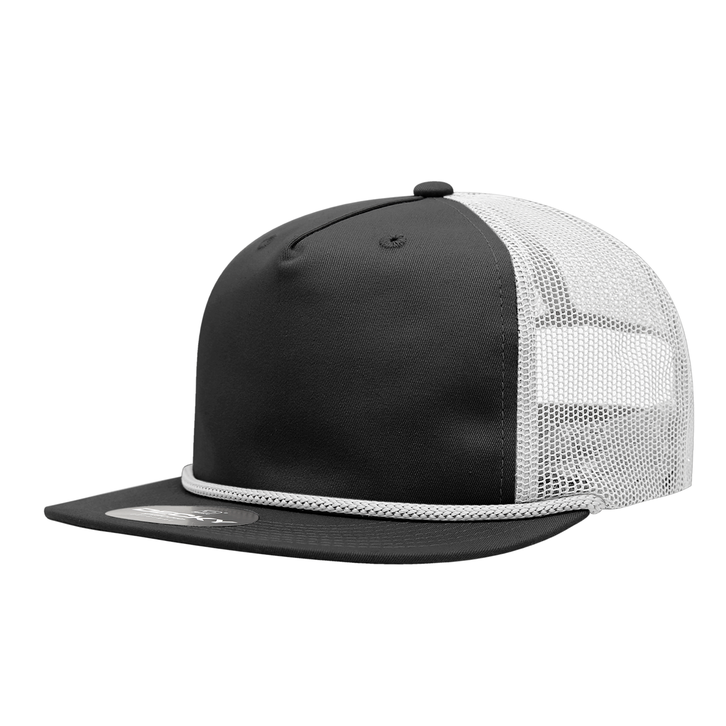 Decky-6041-5 Panel High Profile Relaxed Cotton Blend Trucker w/Rope