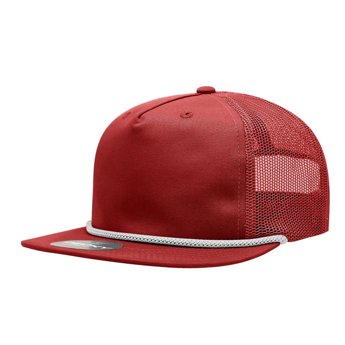 Decky-6041-5 Panel High Profile Relaxed Cotton Blend Trucker w/Rope
