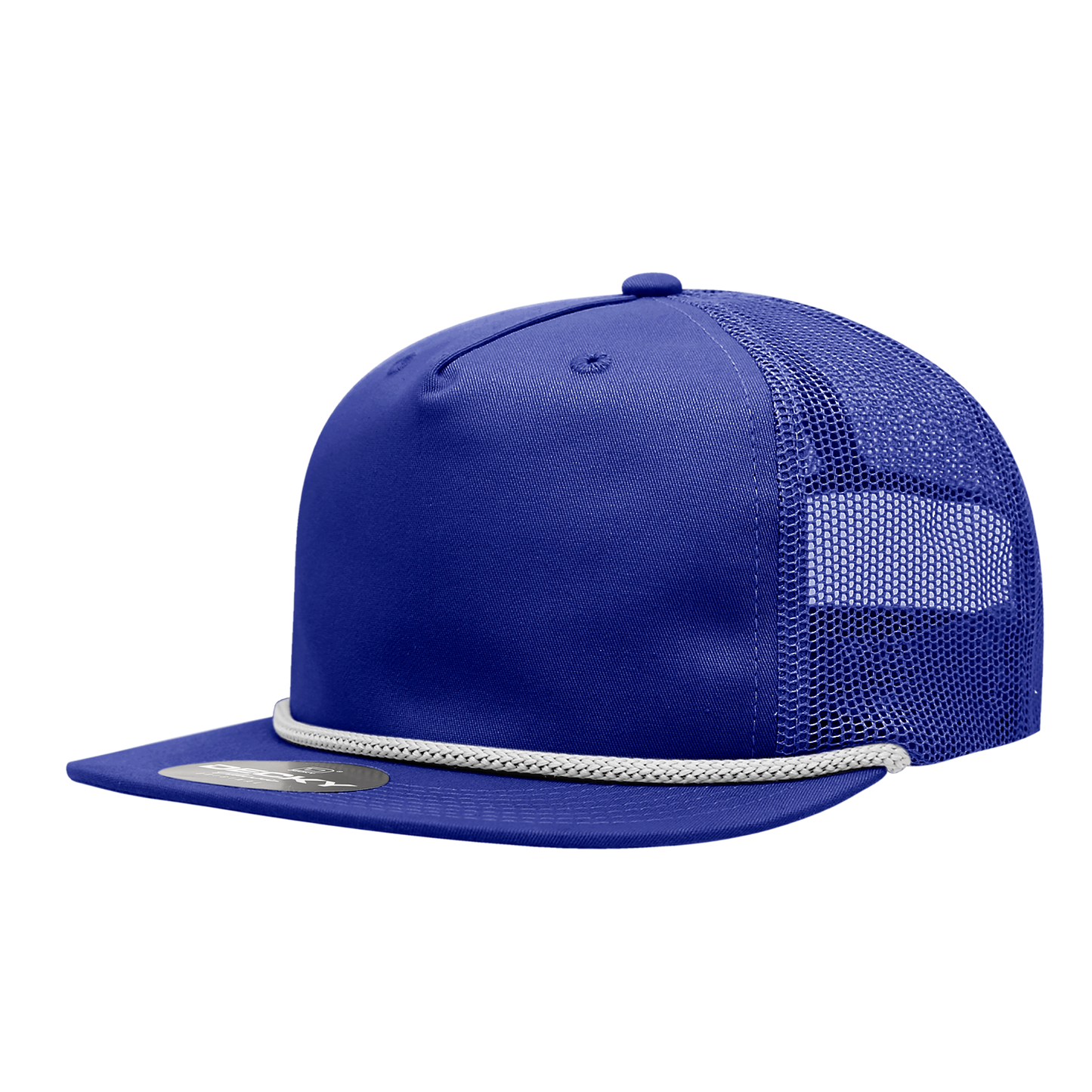 Decky-6041-5 Panel High Profile Relaxed Cotton Blend Trucker w/Rope