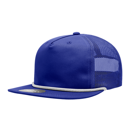 Decky-6041-5 Panel High Profile Relaxed Cotton Blend Trucker w/Rope