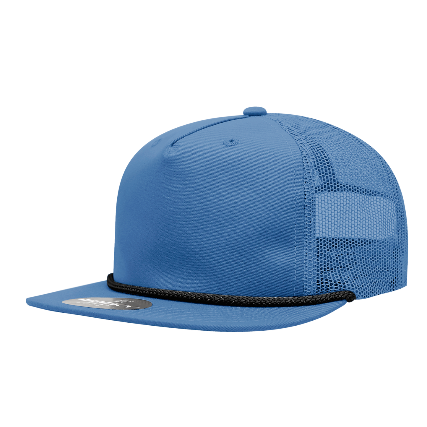 Decky-6041-5 Panel High Profile Relaxed Cotton Blend Trucker w/Rope