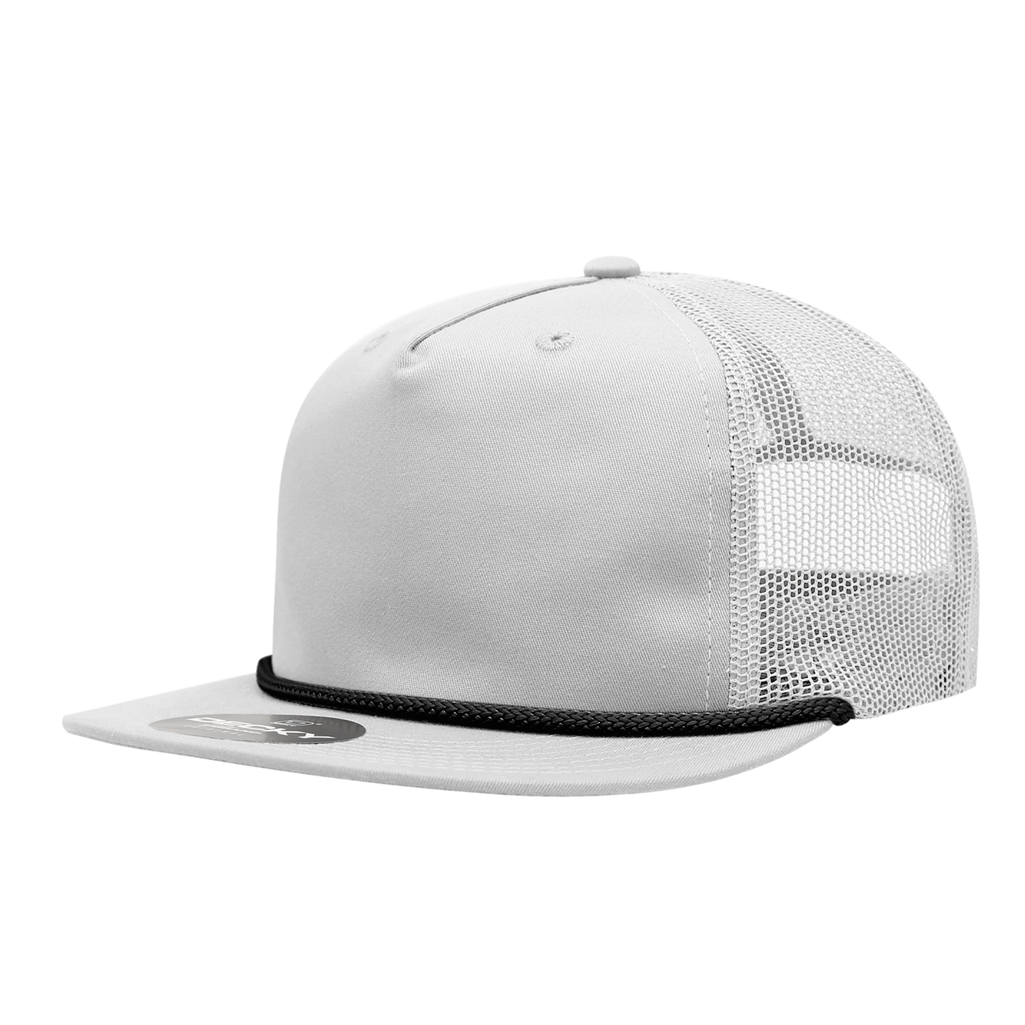 Decky-6041-5 Panel High Profile Relaxed Cotton Blend Trucker w/Rope