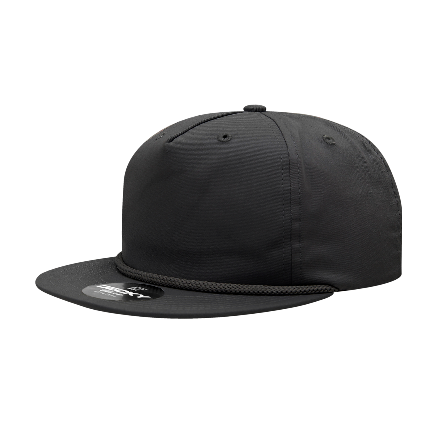 Decky-6042-5 Panel High Profile Relaxed Cotton Blend Rope Hat