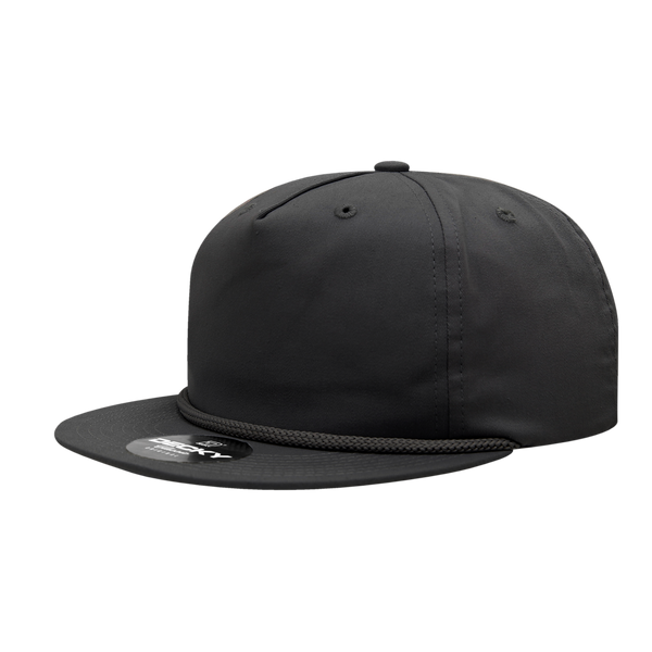 Decky-6042-5 Panel High Profile Relaxed Cotton Blend Rope Hat