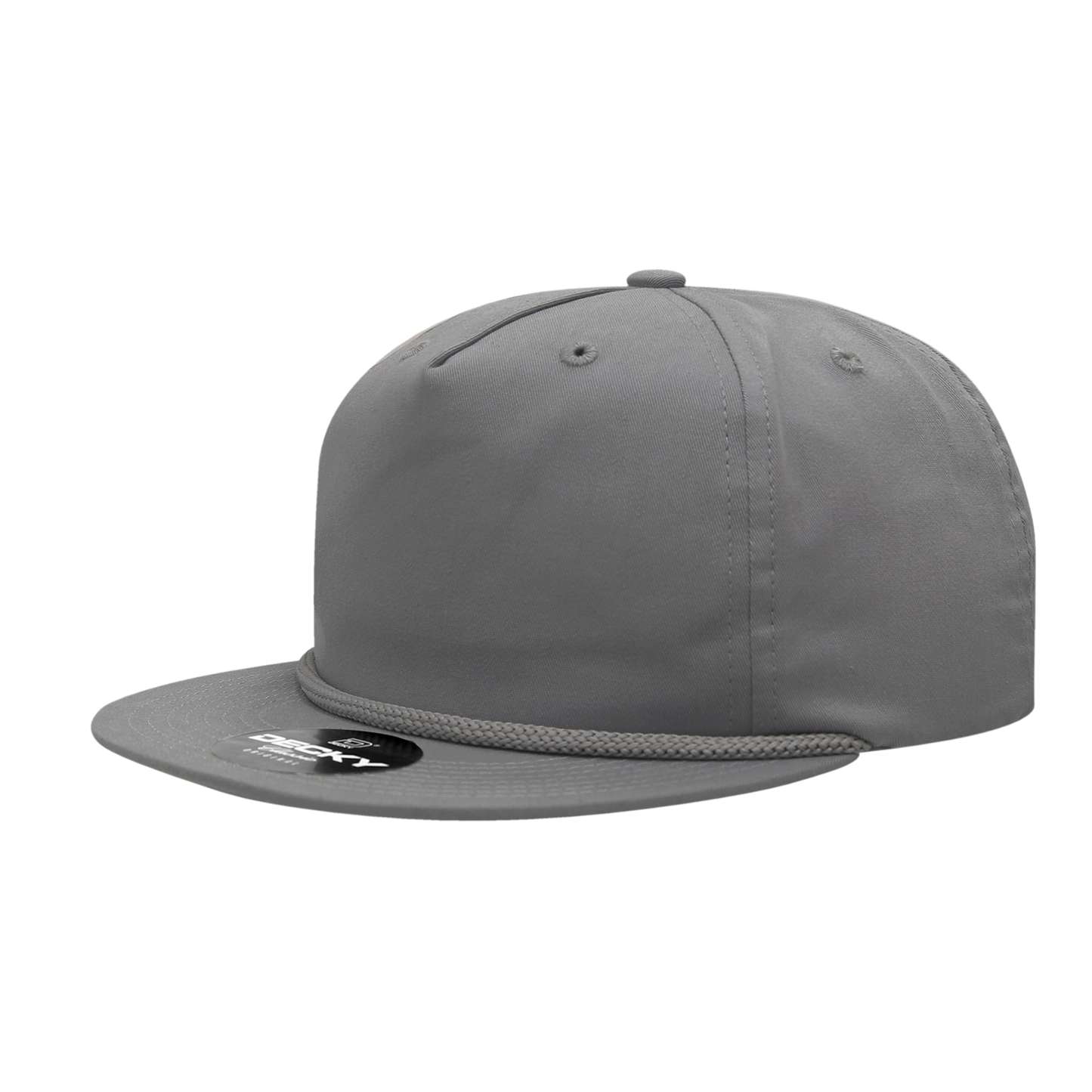 Decky-6042-5 Panel High Profile Relaxed Cotton Blend Rope Hat