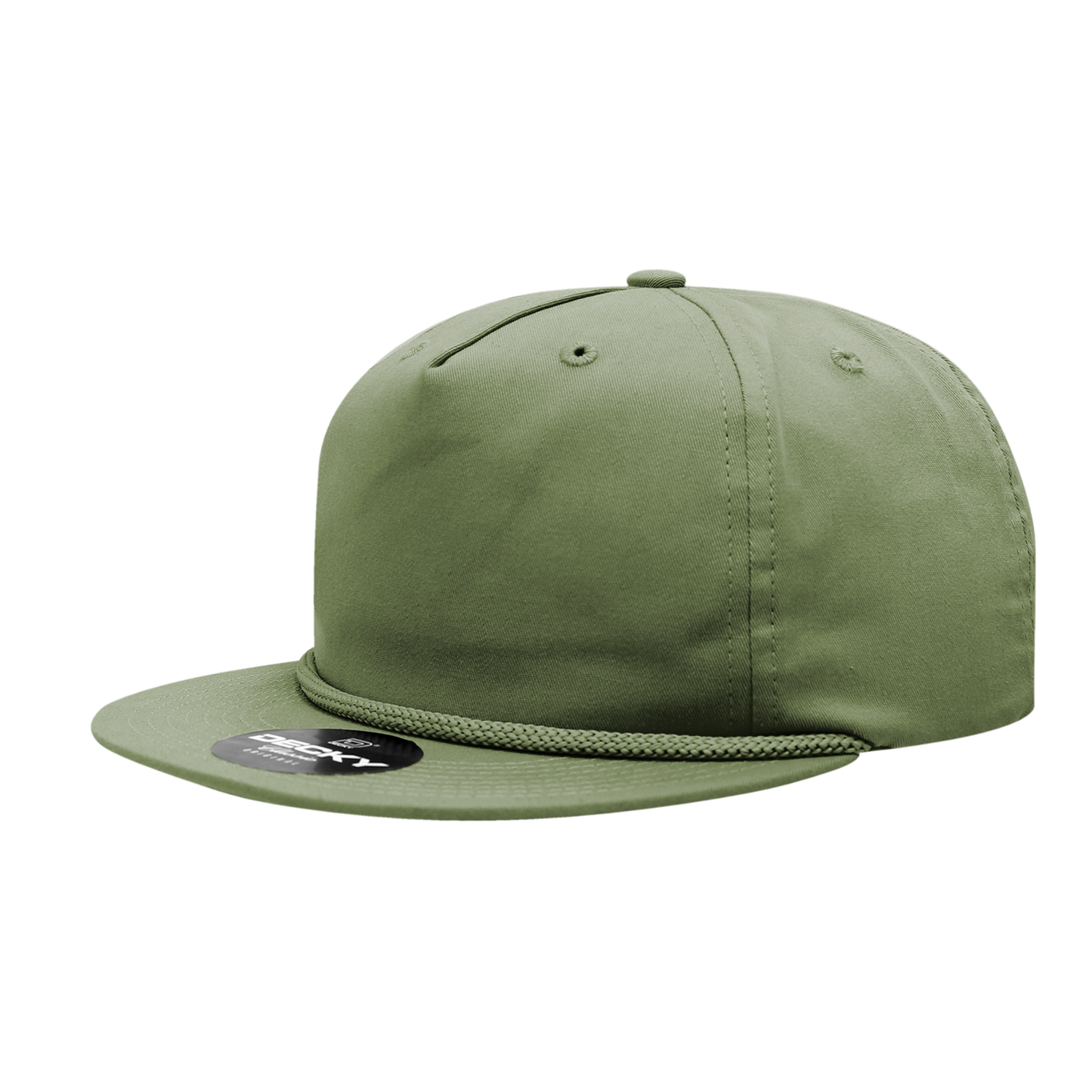 Decky-6042-5 Panel High Profile Relaxed Cotton Blend Rope Hat