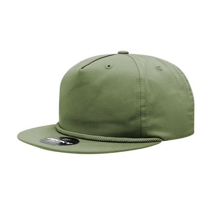 Decky-6042-5 Panel High Profile Relaxed Cotton Blend Rope Hat
