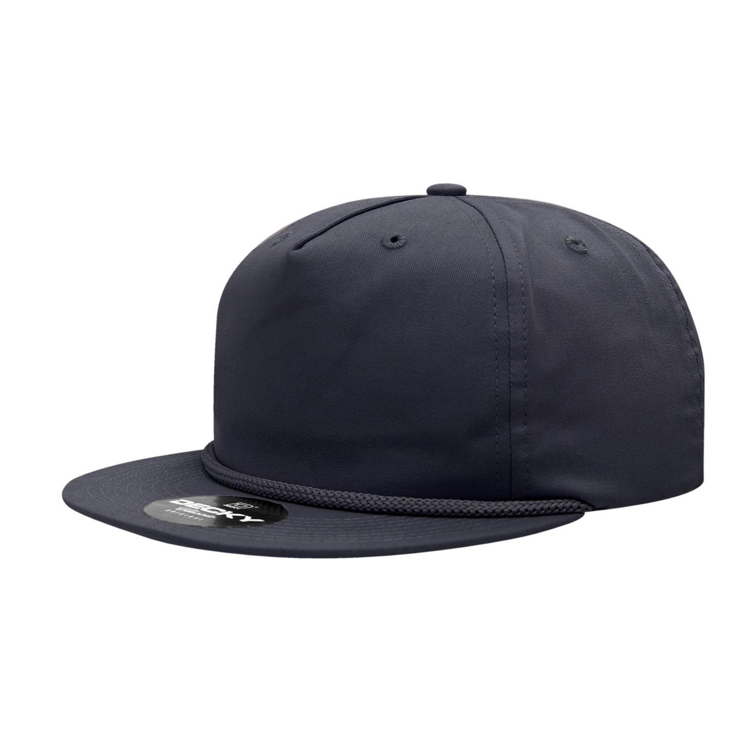 Decky-6042-5 Panel High Profile Relaxed Cotton Blend Rope Hat