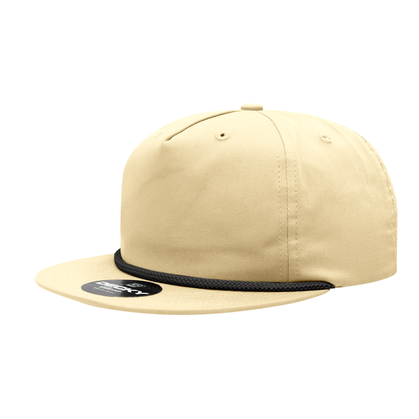 Decky-6042-5 Panel High Profile Relaxed Cotton Blend Rope Hat