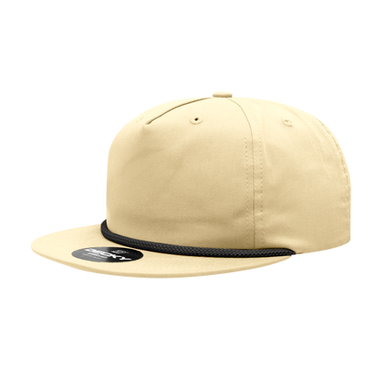 Decky-6042-5 Panel High Profile Relaxed Cotton Blend Rope Hat