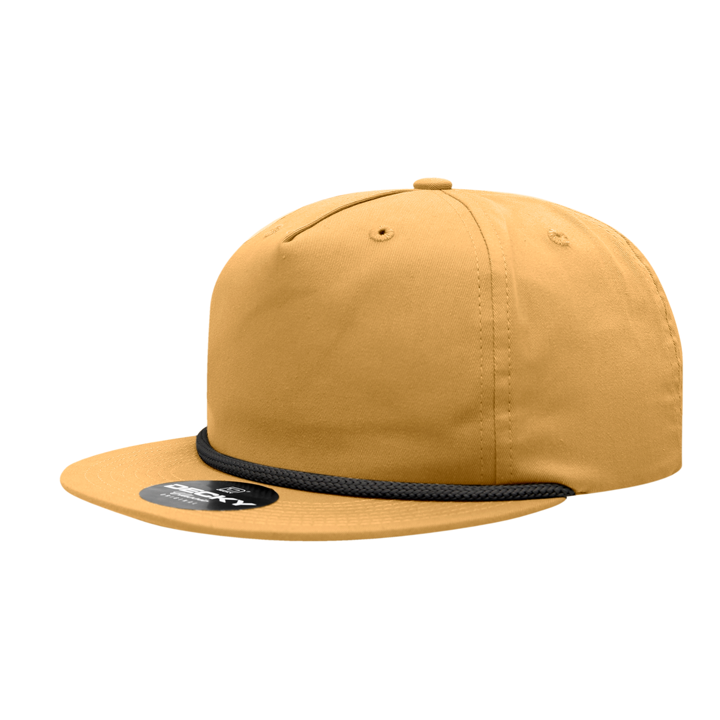 Decky-6042-5 Panel High Profile Relaxed Cotton Blend Rope Hat