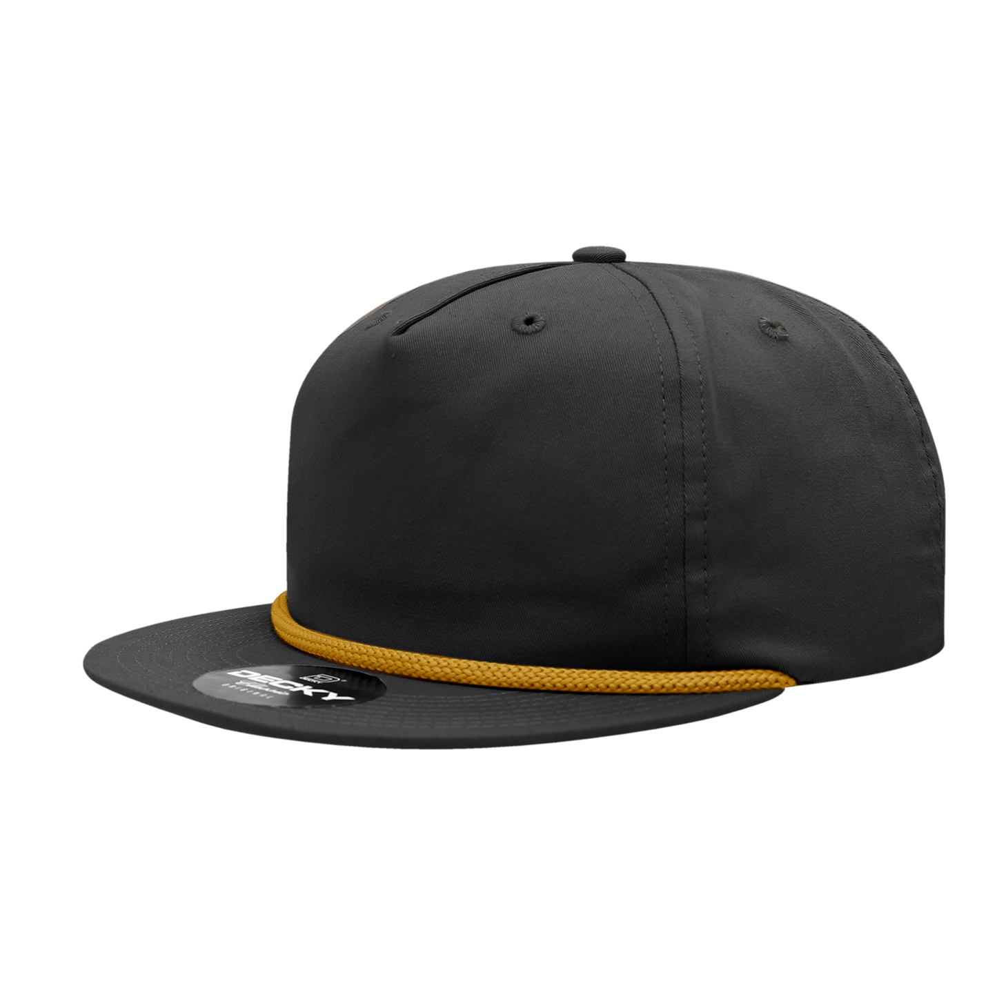 Decky-6042-5 Panel High Profile Relaxed Cotton Blend Rope Hat