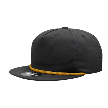 Decky-6042-5 Panel High Profile Relaxed Cotton Blend Rope Hat