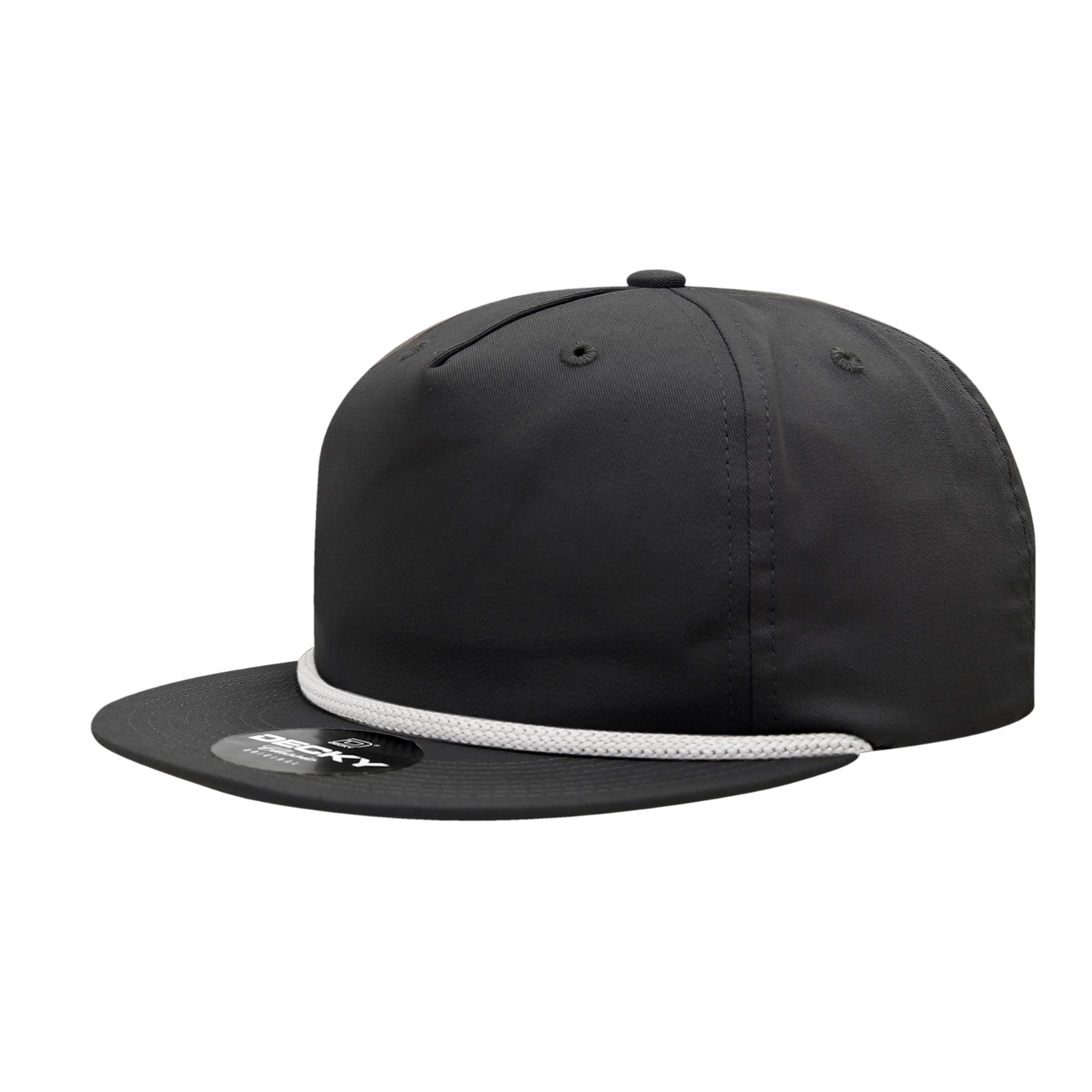 Decky-6042-5 Panel High Profile Relaxed Cotton Blend Rope Hat