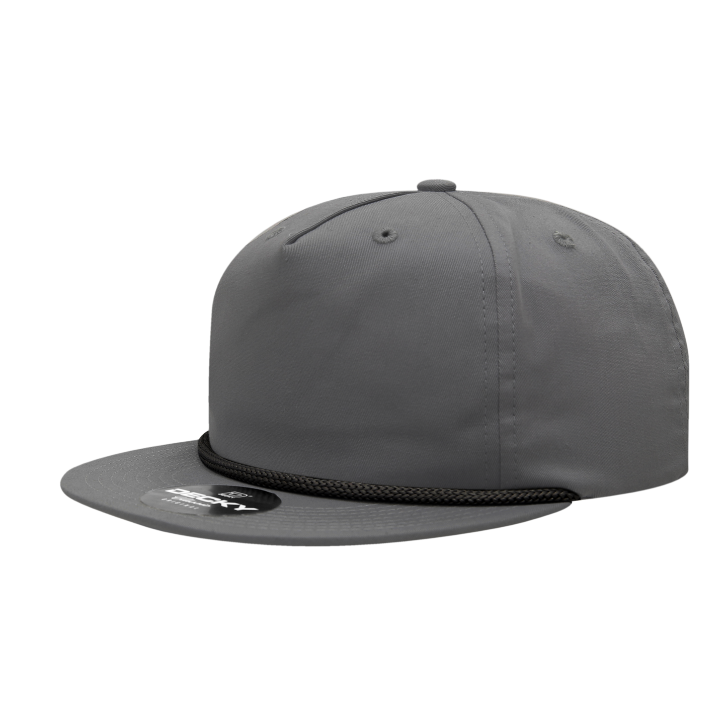 Decky-6042-5 Panel High Profile Relaxed Cotton Blend Rope Hat