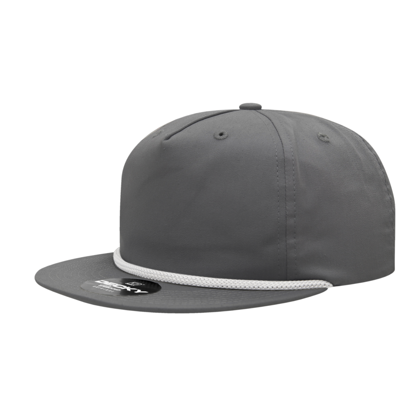 Decky-6042-5 Panel High Profile Relaxed Cotton Blend Rope Hat