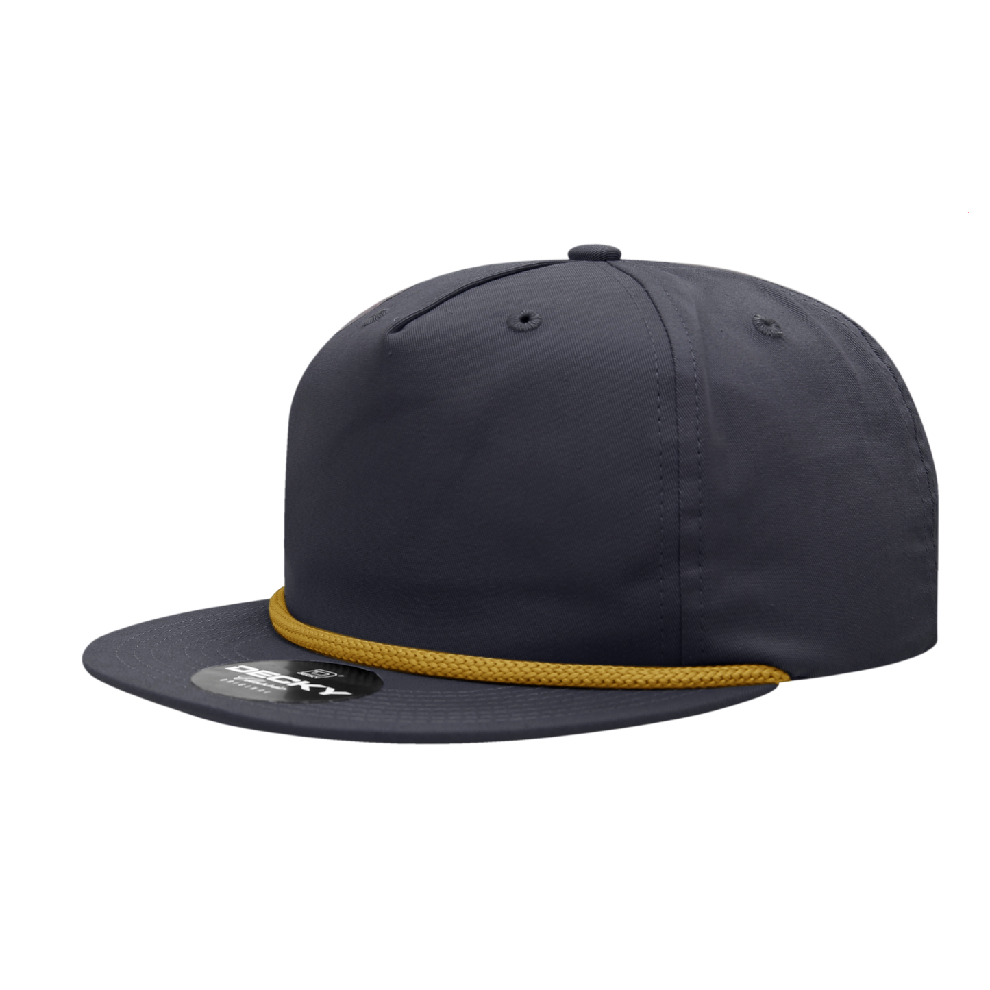 Decky-6042-5 Panel High Profile Relaxed Cotton Blend Rope Hat