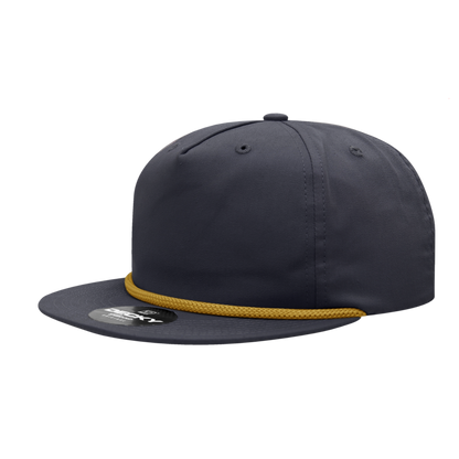 Decky-6042-5 Panel High Profile Relaxed Cotton Blend Rope Hat